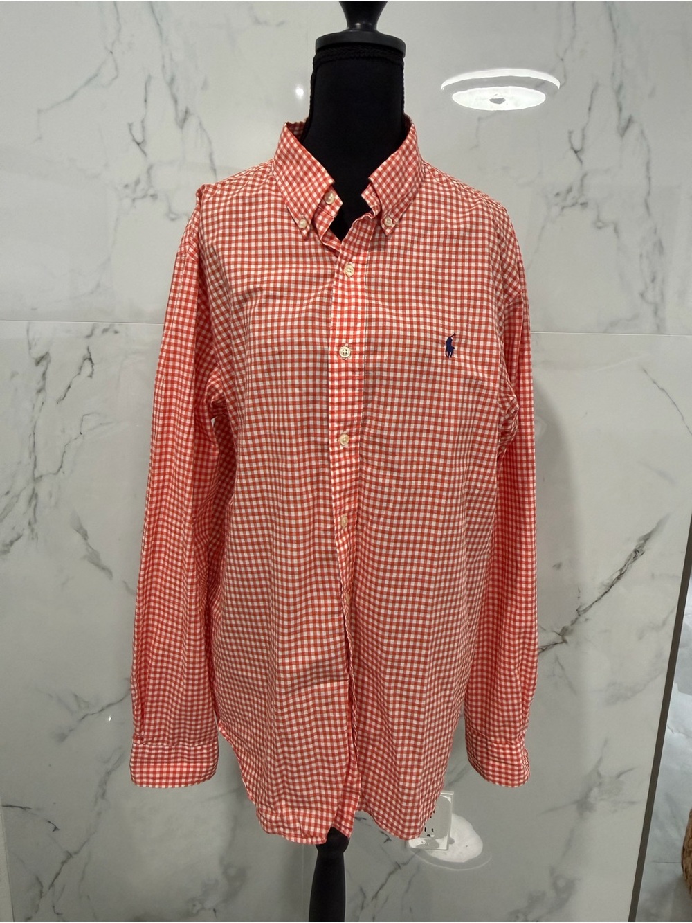 Polo by Ralph Lauren Orange Gingham Button-Down Shirt